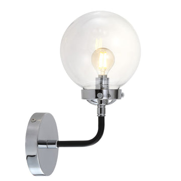 Caleb Brass Vanity Wall Sconce Clear
